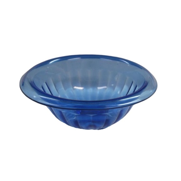 Vintage Hazel Atlas Cobalt Blue Pillar Optic Mixing Bowl - Picture 6 of 7